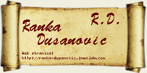 Ranka Dušanović vizit kartica
